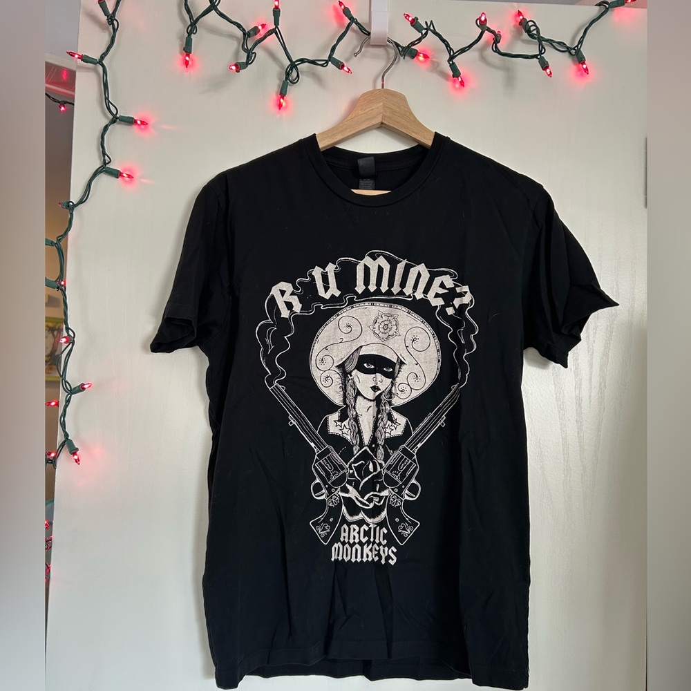 Black Graphic Short Sleeve Tee -Arctic Monkeys 'R U Mine?' Design